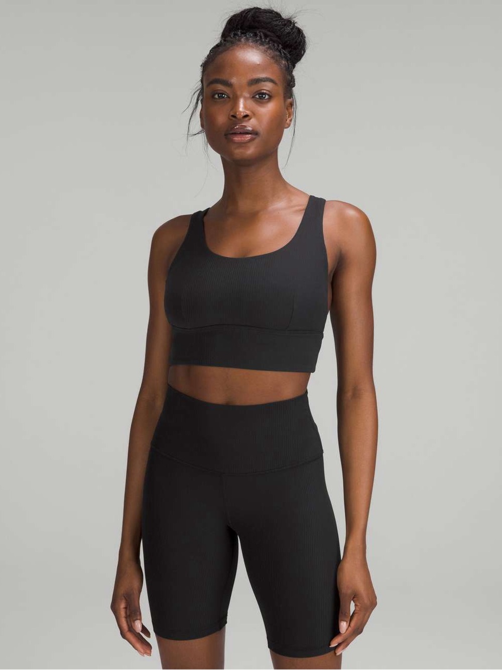 Lululemon Black Ribbed Bra Light Support Size 4
